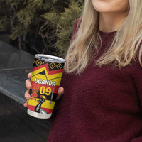 Personalized Uganda Independence Day 1962 Tumbler Cup African Pattern - Wonder Print Shop