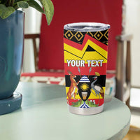 Personalized Uganda Independence Day 1962 Tumbler Cup African Pattern - Wonder Print Shop