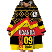 Personalized Uganda Independence Day 1962 Wearable Blanket Hoodie African Pattern - Wonder Print Shop