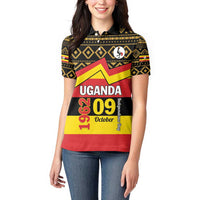 Personalized Uganda Independence Day 1962 Women Polo Shirt African Pattern - Wonder Print Shop