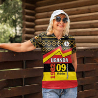 Personalized Uganda Independence Day 1962 Women Polo Shirt African Pattern - Wonder Print Shop