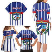 Personalized Cuba Family Matching Long Sleeve Bodycon Dress and Hawaiian Shirt Simple Sporty Style - Wonder Print Shop