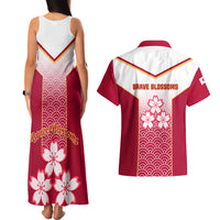 Japan Rugby Couples Matching Tank Maxi Dress and Hawaiian Shirt Brave Blossoms Japanese Motif Pattern - Wonder Print Shop