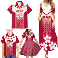 Japan Rugby Family Matching Summer Maxi Dress and Hawaiian Shirt Brave Blossoms Japanese Motif Pattern - Wonder Print Shop