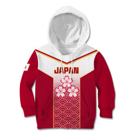 Japan Rugby Kid Hoodie Brave Blossoms Japanese Motif Pattern - Wonder Print Shop