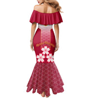 Japan Rugby Mermaid Dress Brave Blossoms Japanese Motif Pattern - Wonder Print Shop