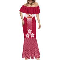 Japan Rugby Mermaid Dress Brave Blossoms Japanese Motif Pattern - Wonder Print Shop