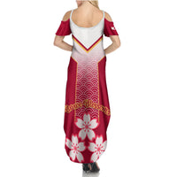Japan Rugby Summer Maxi Dress Brave Blossoms Japanese Motif Pattern - Wonder Print Shop