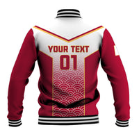 Custom Japan Rugby Baseball Jacket Brave Blossoms Japanese Motif Pattern - Wonder Print Shop