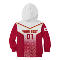 Custom Japan Rugby Kid Hoodie Brave Blossoms Japanese Motif Pattern - Wonder Print Shop