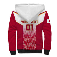 Custom Japan Rugby Sherpa Hoodie Brave Blossoms Japanese Motif Pattern - Wonder Print Shop