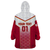 Custom Japan Rugby Wearable Blanket Hoodie Brave Blossoms Japanese Motif Pattern - Wonder Print Shop