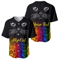 Personalised Ally Cat Baseball Jersey 2023 National Coming Out Day - Wonder Print Shop