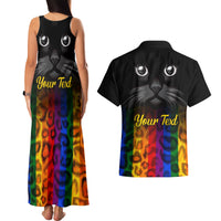 Personalised Ally Cat Couples Matching Tank Maxi Dress and Hawaiian Shirt 2023 National Coming Out Day - Wonder Print Shop