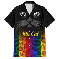 Personalised Ally Cat Family Matching Short Sleeve Bodycon Dress and Hawaiian Shirt 2023 National Coming Out Day - Wonder Print Shop