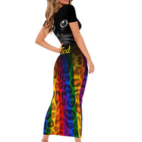 Personalised Ally Cat Family Matching Short Sleeve Bodycon Dress and Hawaiian Shirt 2023 National Coming Out Day - Wonder Print Shop