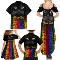 Personalised Ally Cat Family Matching Summer Maxi Dress and Hawaiian Shirt 2023 National Coming Out Day - Wonder Print Shop