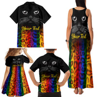 Personalised Ally Cat Family Matching Tank Maxi Dress and Hawaiian Shirt 2023 National Coming Out Day - Wonder Print Shop