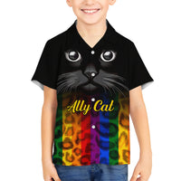 Personalised Ally Cat Kid Hawaiian Shirt 2023 National Coming Out Day - Wonder Print Shop