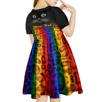Personalised Ally Cat Kid Short Sleeve Dress 2023 National Coming Out Day - Wonder Print Shop