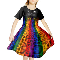 Personalised Ally Cat Kid Short Sleeve Dress 2023 National Coming Out Day - Wonder Print Shop