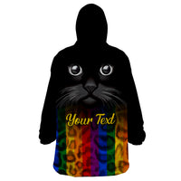 Personalised Ally Cat Wearable Blanket Hoodie 2023 National Coming Out Day - Wonder Print Shop