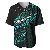 Personalised Aotearoa Baseball Jersey Silver Fern Mix Paua Shell Polynesian Pattern - Wonder Print Shop