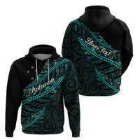 Personalised Aotearoa Hoodie Silver Fern Mix Paua Shell Polynesian Pattern - Wonder Print Shop