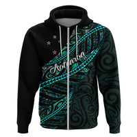 Personalised Aotearoa Hoodie Silver Fern Mix Paua Shell Polynesian Pattern - Wonder Print Shop