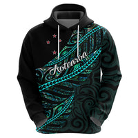 Personalised Aotearoa Hoodie Silver Fern Mix Paua Shell Polynesian Pattern - Wonder Print Shop