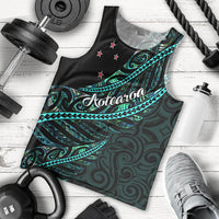 Personalised Aotearoa Men Tank Top Silver Fern Mix Paua Shell Polynesian Pattern - Wonder Print Shop