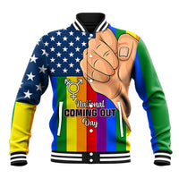 Love is Love Baseball Jacket 2023 National Coming Out Day - Wonder Print Shop