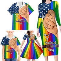 Love is Love Family Matching Long Sleeve Bodycon Dress and Hawaiian Shirt 2023 National Coming Out Day - Wonder Print Shop