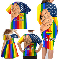 Love is Love Family Matching Long Sleeve Bodycon Dress and Hawaiian Shirt 2023 National Coming Out Day - Wonder Print Shop
