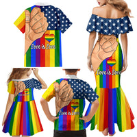 Love is Love Family Matching Mermaid Dress and Hawaiian Shirt 2023 National Coming Out Day - Wonder Print Shop