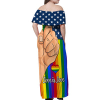 Love is Love Family Matching Off Shoulder Maxi Dress and Hawaiian Shirt 2023 National Coming Out Day - Wonder Print Shop