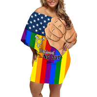 Love is Love Family Matching Off Shoulder Short Dress and Hawaiian Shirt 2023 National Coming Out Day - Wonder Print Shop