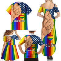 Love is Love Family Matching Summer Maxi Dress and Hawaiian Shirt 2023 National Coming Out Day - Wonder Print Shop