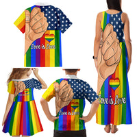 Love is Love Family Matching Tank Maxi Dress and Hawaiian Shirt 2023 National Coming Out Day - Wonder Print Shop