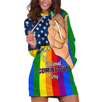 Love is Love Hoodie Dress 2023 National Coming Out Day - Wonder Print Shop