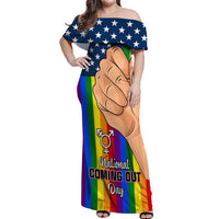 Love is Love Off Shoulder Maxi Dress 2023 National Coming Out Day - Wonder Print Shop