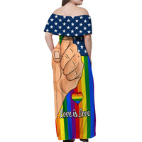 Love is Love Off Shoulder Maxi Dress 2023 National Coming Out Day - Wonder Print Shop