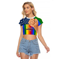 Love is Love Raglan Cropped T Shirt 2023 National Coming Out Day - Wonder Print Shop