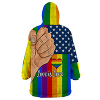 Love is Love Wearable Blanket Hoodie 2023 National Coming Out Day - Wonder Print Shop