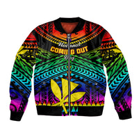 Personalised Hawaii Bomber Jacket Kanaka Maoli Kakau 2023 National Coming Out Day - Wonder Print Shop