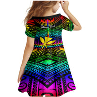 Personalised Hawaii Family Matching Mermaid Dress and Hawaiian Shirt Kanaka Maoli Kakau 2023 National Coming Out Day - Wonder Print Shop