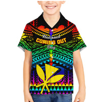 Personalised Hawaii Family Matching Mermaid Dress and Hawaiian Shirt Kanaka Maoli Kakau 2023 National Coming Out Day - Wonder Print Shop