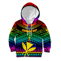 Personalised Hawaii Kid Hoodie Kanaka Maoli Kakau 2023 National Coming Out Day - Wonder Print Shop