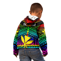 Personalised Hawaii Kid Hoodie Kanaka Maoli Kakau 2023 National Coming Out Day - Wonder Print Shop