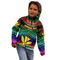 Personalised Hawaii Kid Hoodie Kanaka Maoli Kakau 2023 National Coming Out Day - Wonder Print Shop